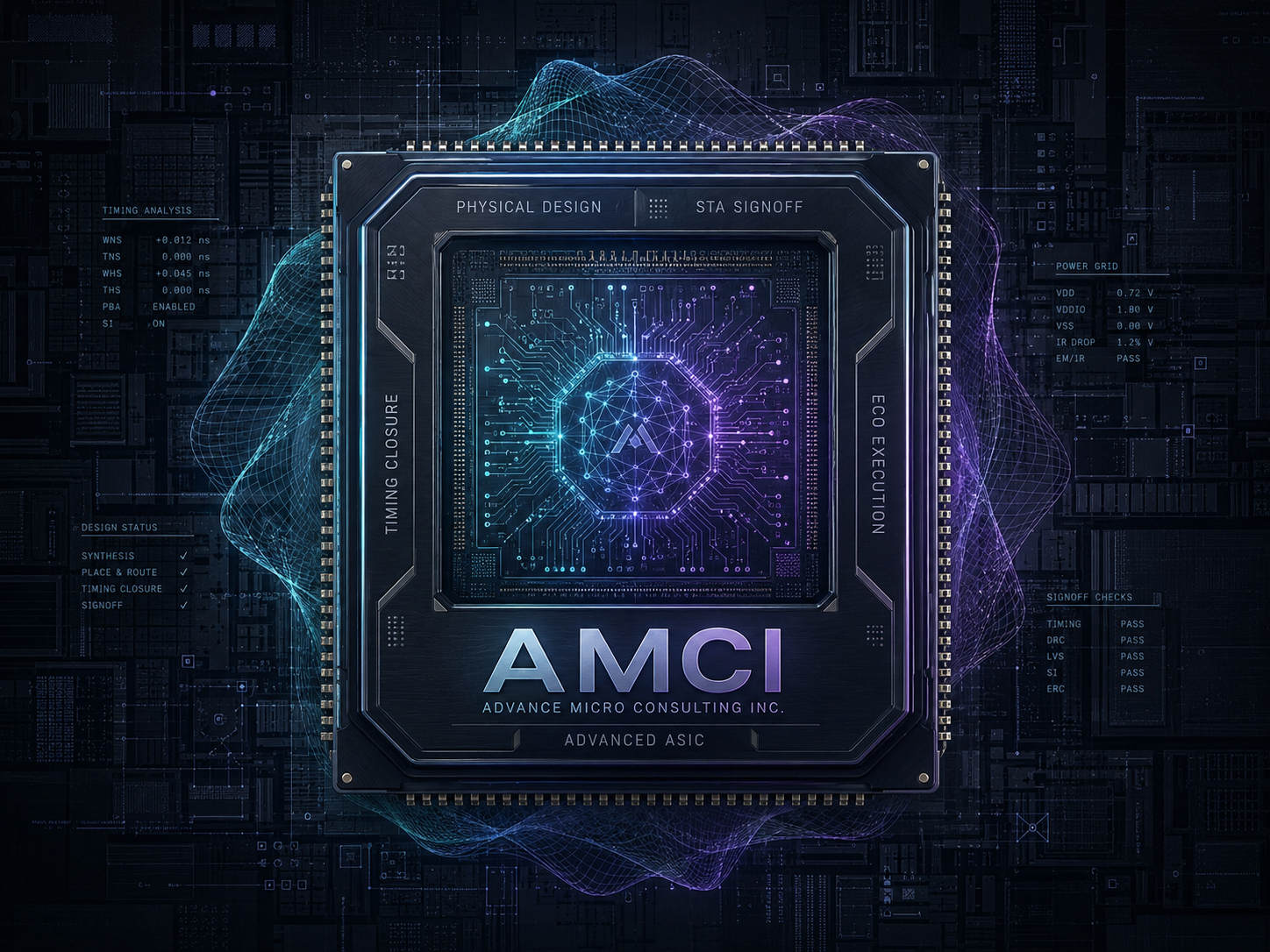 AMCI advanced ASIC signoff and physical design visual